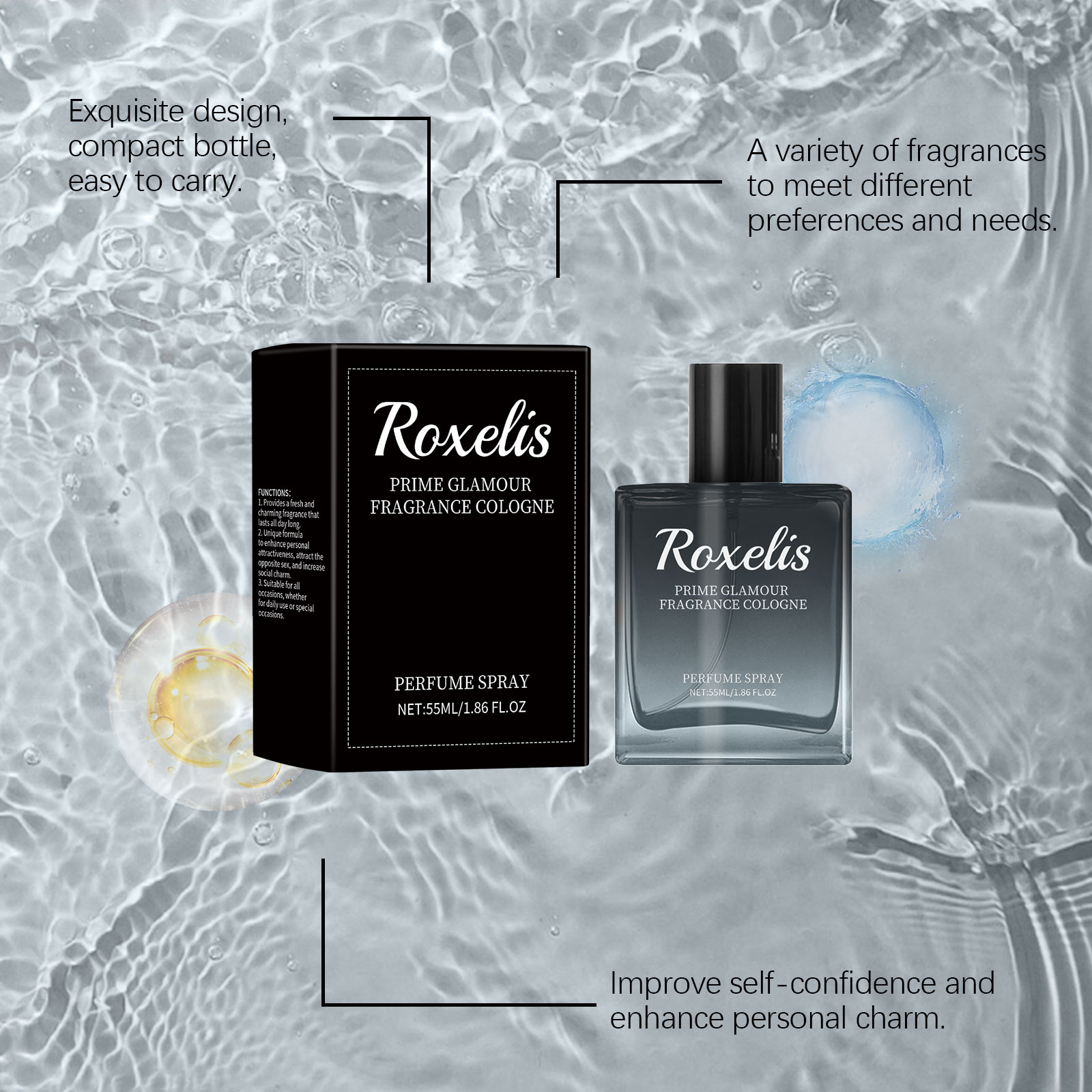 ROXELIS 55ml Men's Cologne Lig - Perfume Fragrance Blue recensione e prezzo