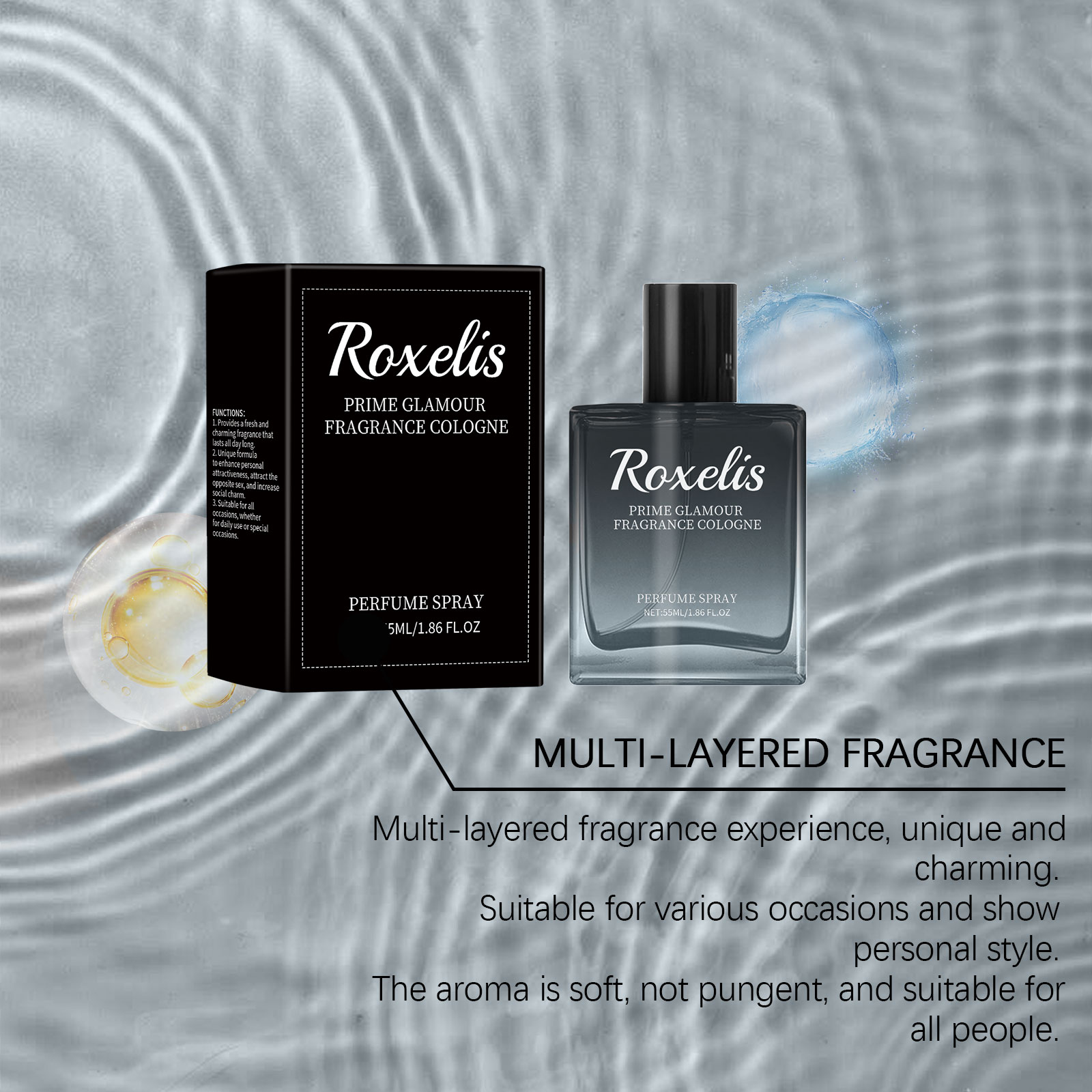 ROXELIS 55ml Men's Cologne Lig - Perfume Fragrance Blue recensione e prezzo